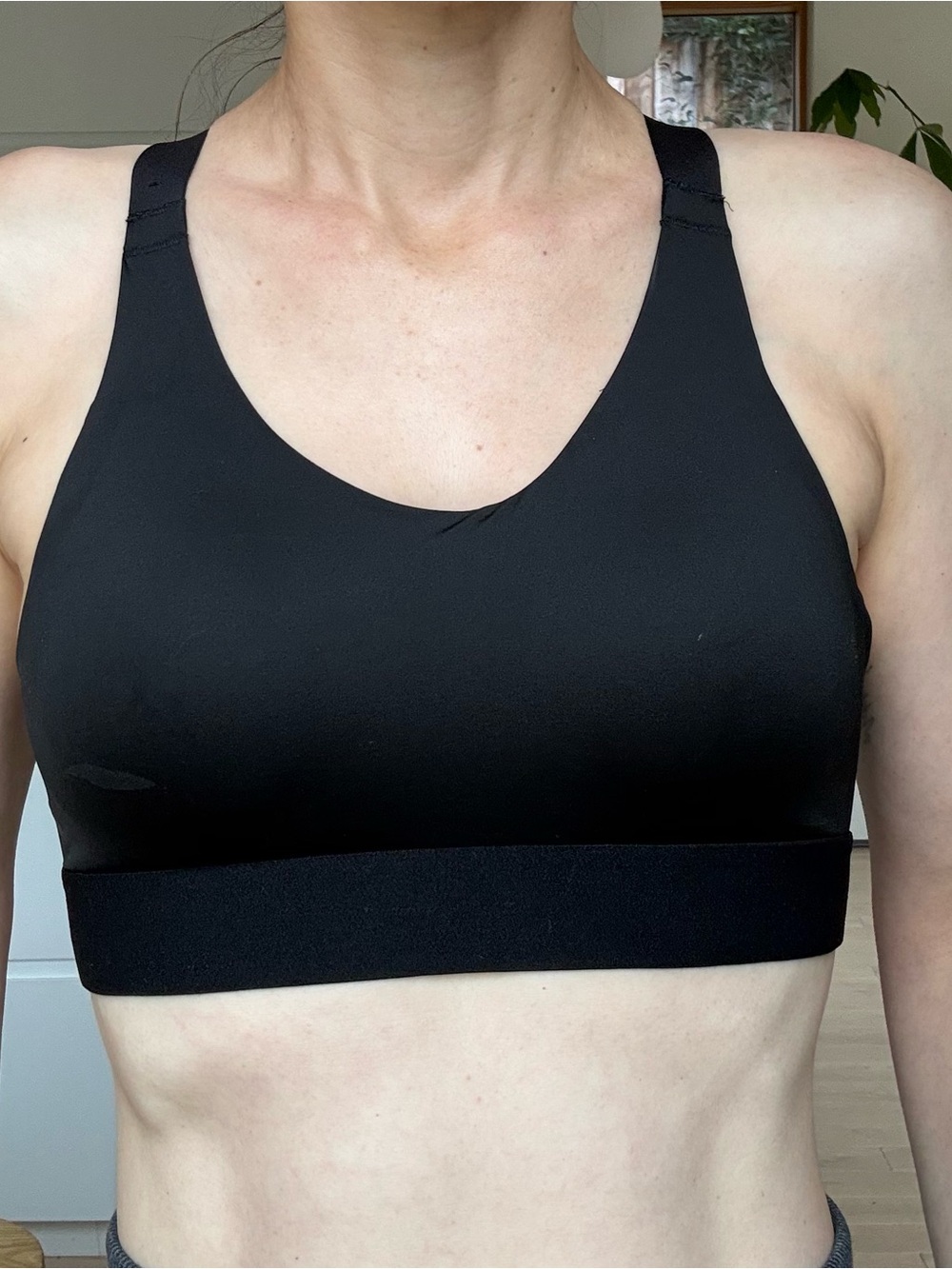 Black Seamless Support Sports Bra - decathlon